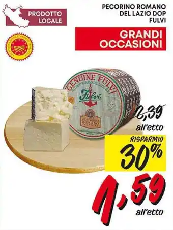 Pam PECORINO ROMANO DEL LAZIO DOP FULVI offerta