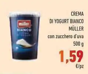 Conad Superstore CREMA DI YOGURT BIANCO MÜLLER con zucchero d'uva 500 g offerta