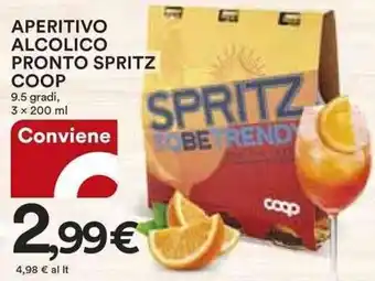 Ipercoop APERITIVO ALCOLICO PRONTO SPRITZ COOP 3 X 200 ML offerta
