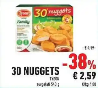 Conad Superstore 30 NUGGETS TYSON surgelati 540 g offerta