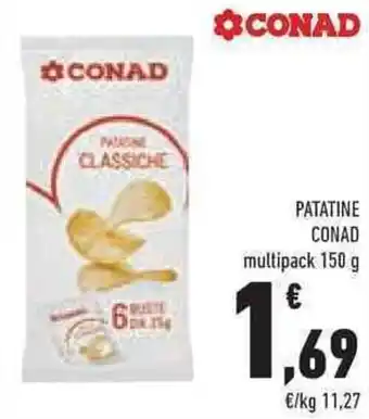 Conad Superstore PATATINE CONAD multipack 150 g offerta