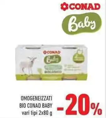 Conad Superstore OMOGENEIZZATI BIO CONAD BABY vari tipi 2x80 g offerta