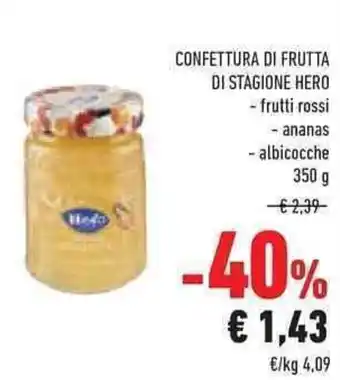 Conad Superstore CONFETTURA DI FRUTTA DI STAGIONE HERO 350 g offerta