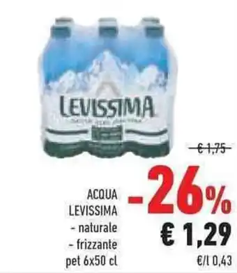 Conad Superstore ACQUA LEVISSIMA - naturale - frizzante pet 6x50 cl offerta