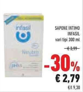 Conad Superstore SAPONE INTIMO INFASIL vari tipi 300 ml offerta
