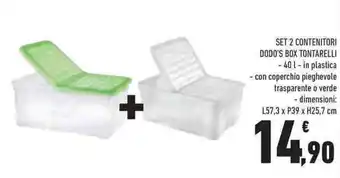 Conad Superstore SET 2 CONTENITORI DODO'S BOX TONTARELLI -401 - in plastica offerta