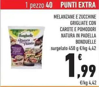 Conad Superstore MELANZANE E ZUCCHINE GRIGLIATE CON CAROTE E POMODORI NATURA IN PADELLA BONDUELLE surgelato 450 g offerta