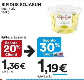 Ipercoop BIFIDUS SOJASUN gusti vari, 250 g offerta