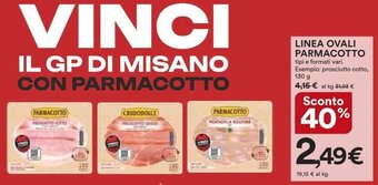 Ipercoop LINEA OVALI PARMACOTTO tipi e formati vari. Esempio: prosciutto cotto, 130 g offerta