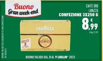 Conad Superstore CAFFÈ ORO LAVAZZA CONFEZIONE 3X250 G offerta