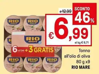 Iper La Grande Tonno all'olio di oliva 80 g x9 RIO Mare offerta