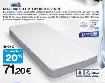 Ipercoop MATERASSO ORTOPEDICO PRINCE offerta