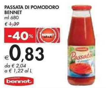PASSATA DI POMODORO BENNET ml 680