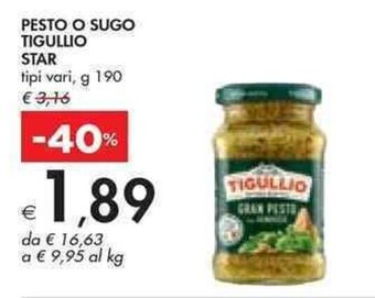 Bennet PESTO O SUGO TIGULLIO STAR tipi vari, g 190 offerta