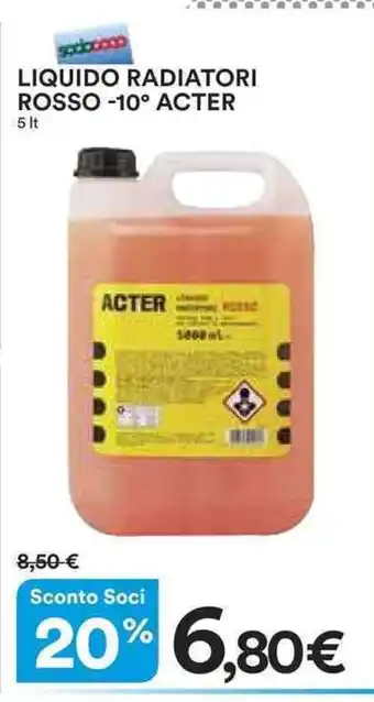 Ipercoop LIQUIDO RADIATORI ROSSO -10° ACTER 5 lt offerta