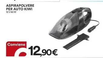 Ipercoop ASPIRAPOLVERE PER AUTO KIWI 12V 60W offerta