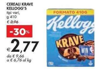 Bennet CEREALI KRAVE KELLOGG'S tipi vari, g 410 offerta