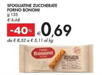 Bennet SFOGLIATINE ZUCCHERATE FORNO BONOMI g 135 offerta