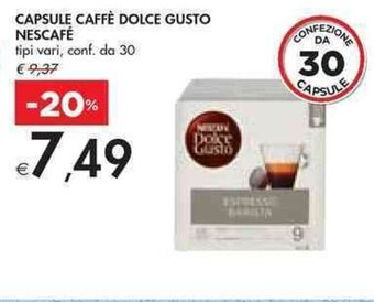 Bennet CAPSULE CAFFÈ DOLCE GUSTO NESCAFÉ tipi vari, conf. da 30 offerta