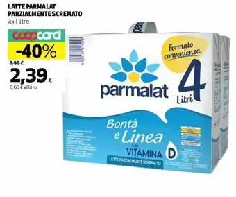 Ipercoop Parmalat Parzialmente Scremato Latte 4x1 litro offerta