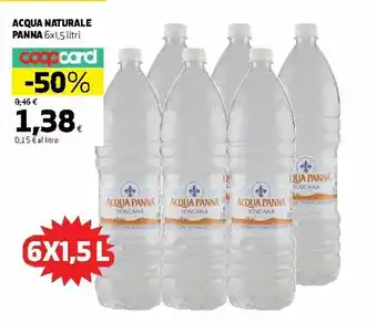 Ipercoop Panna Acqua Naturale 6x1,5 litri offerta