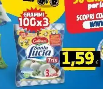 Ipercoop Galbani Santa Lucia 3x100g offerta