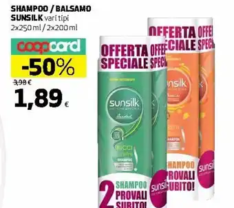 Ipercoop Sunsilk Shampoo/balsamo 2x250ml/2x200ml offerta