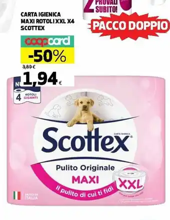 Ipercoop Scottex Maxi Rotoli XXL Carta Igienica X4 offerta