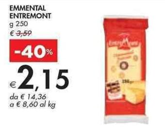 Bennet EMMENTAL ENTREMONT g 250 offerta