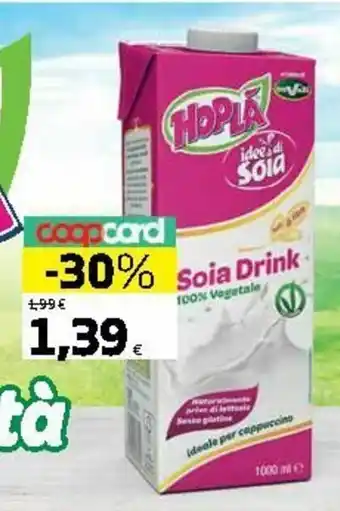 Ipercoop Hoplá Soia Drink 1000ml offerta