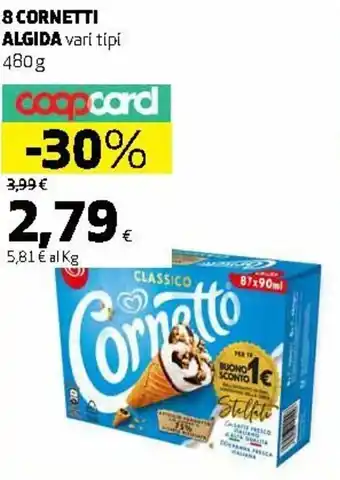 Ipercoop Algida 8 Cornetti 480g offerta