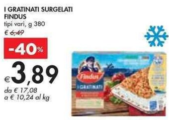 Bennet I GRATINATI SURGELATI FINDUS tipi vari, g 380 offerta