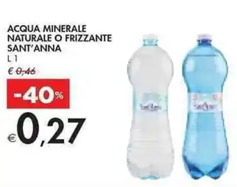 Bennet ACQUA MINERALE NATURALE O FRIZZANTE SANT'ANNA L 1 offerta
