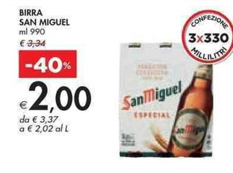 Bennet BIRRA SAN MIGUEL ml 990 offerta