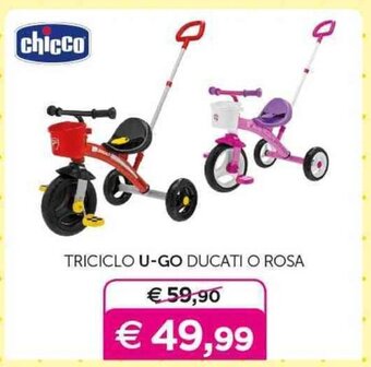 chicco TRICICLO U-GO DUCATI O ROSA