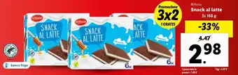 Lidl SNACK AL LATTE 3x168g offerta