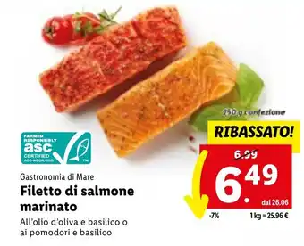 Lidl Filetto di salmone marinato offerta