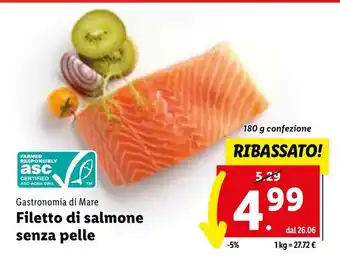Lidl Filetto di salmone senza pelle offerta