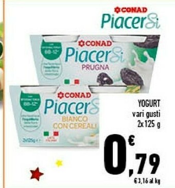 Conad Superstore Conad - Yogurt Magro Pesca Piacersi 250 G(ml) offerta