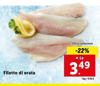 Lidl Filetto di orata 200 g confezione offerta