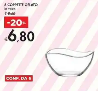 Bennet 6 6 COPPETTE GELATO in vetro offerta