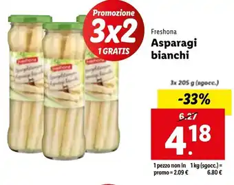 Lidl Freshona Asparagi bianchi 3x205g offerta