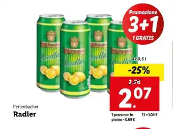 Lidl Perlenbacher Radler 4x 0,5l offerta