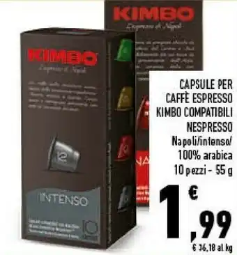 Conad Superstore Kimbo Capsule Per Caffe Espresso Compatibili Nespresso offerta