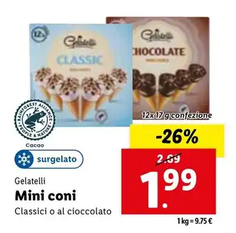 Lidl Gelatelli Mini coni 12x 17 g confezione offerta