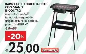 Bennet BARBECUE ELETTRICO IN301C CON STAND INCONTRO offerta