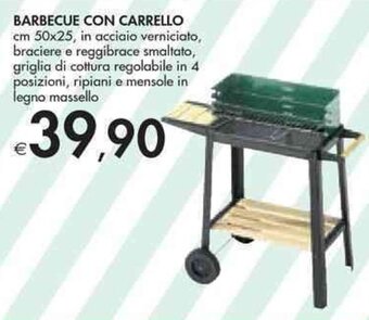 Bennet BARBECUE CON CARRELLO cm 50x25 offerta