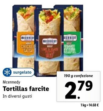 Lidl Mcennedy Tortillas farcite 190 g confezione offerta