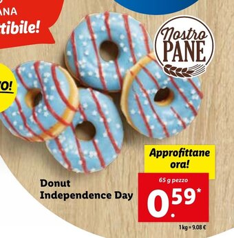 Lidl Donut Independence Day 65 g pezzo offerta