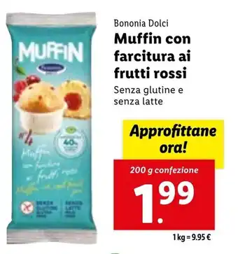 Bononia Dolci Muffin con fa frutti rossi 200 g confezione